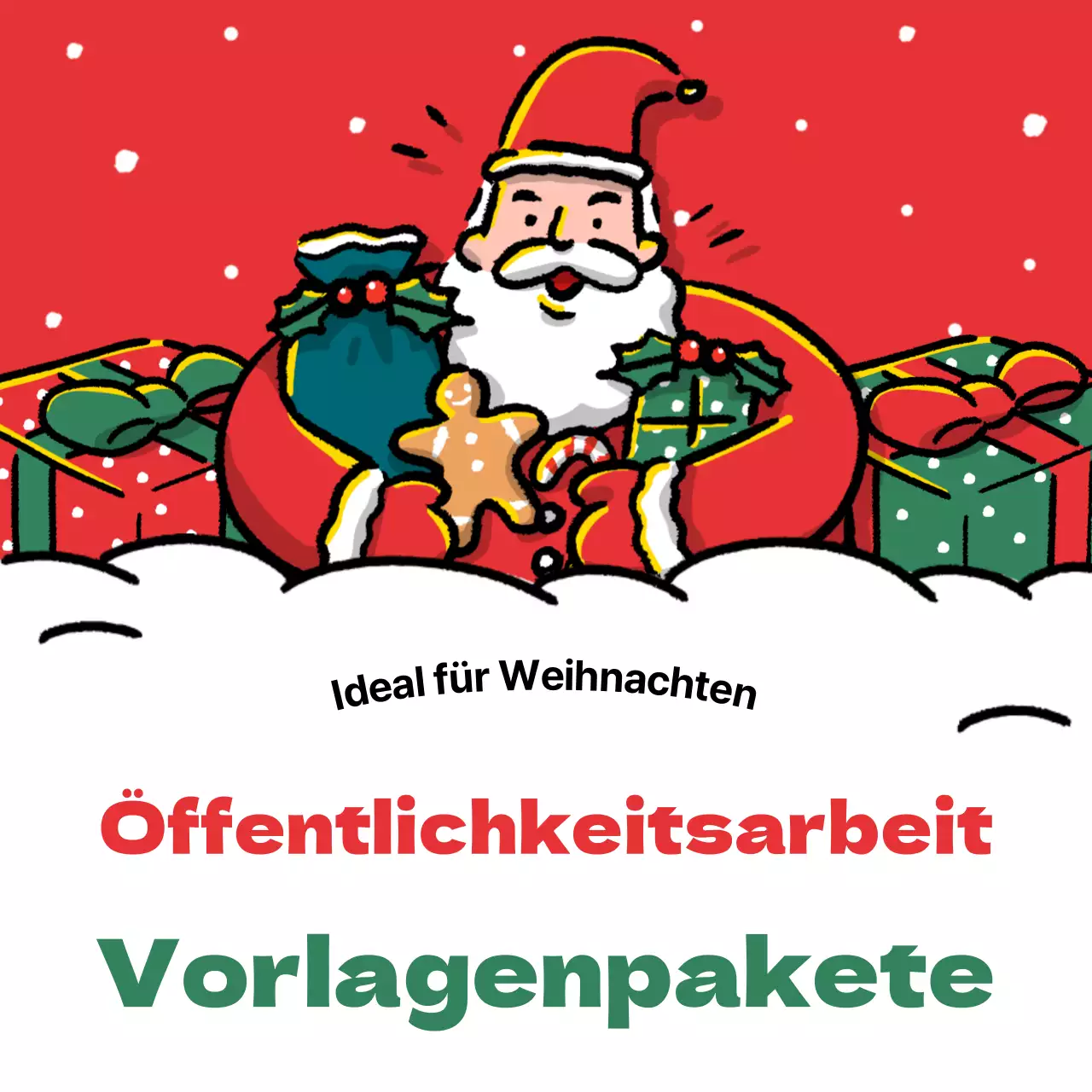 Fördern Sie eine rote und grüne Weihnachtsvorlage