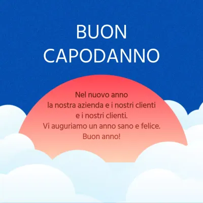 Un semplice annuncio di Capodanno in blu e rosa
