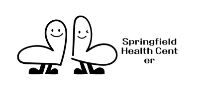 A cute health center with a heart character