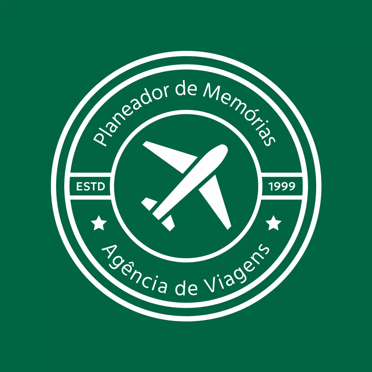 Um logótipo de carimbo de viagem simples e elegante