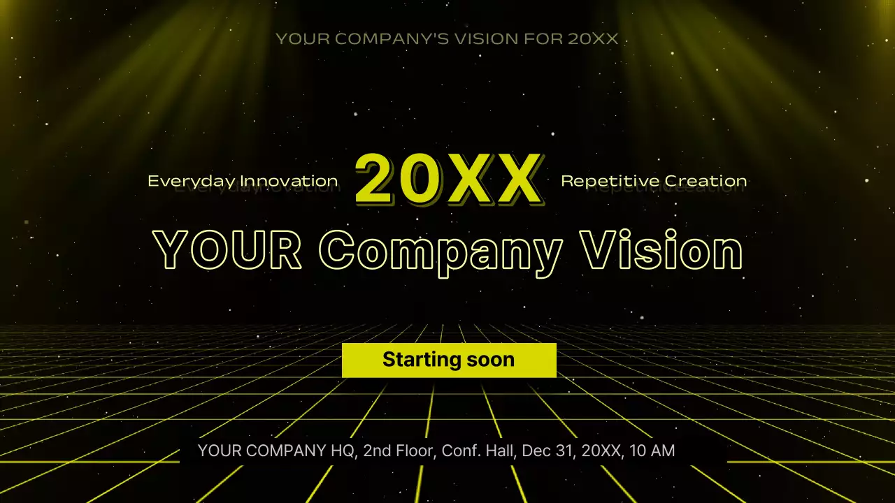 노란색 미래형 회사 비전 발표 YouTube 썸네일