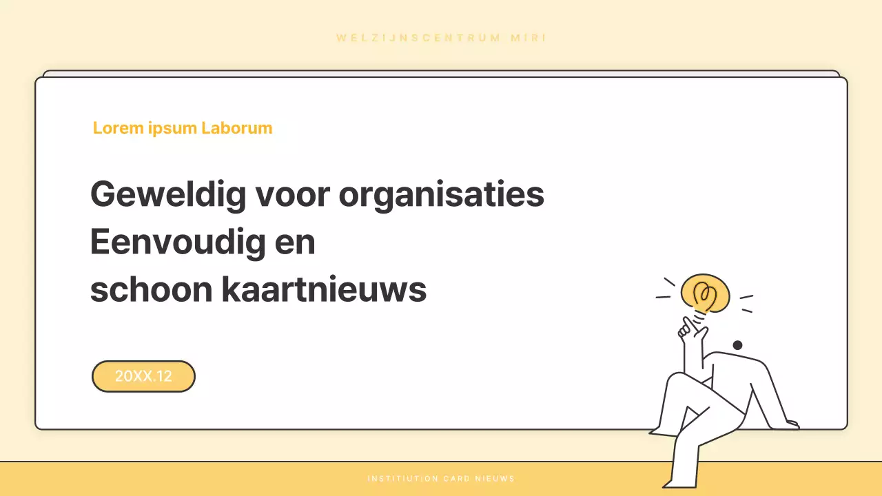 Een eenvoudige geel-witte nieuwsbriefpost van het welzijnskantoor