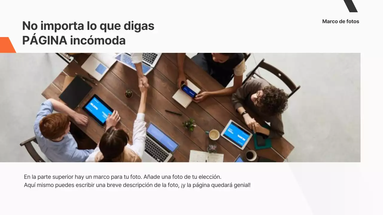 Una sencilla propuesta empresarial en naranja y blanco y negro