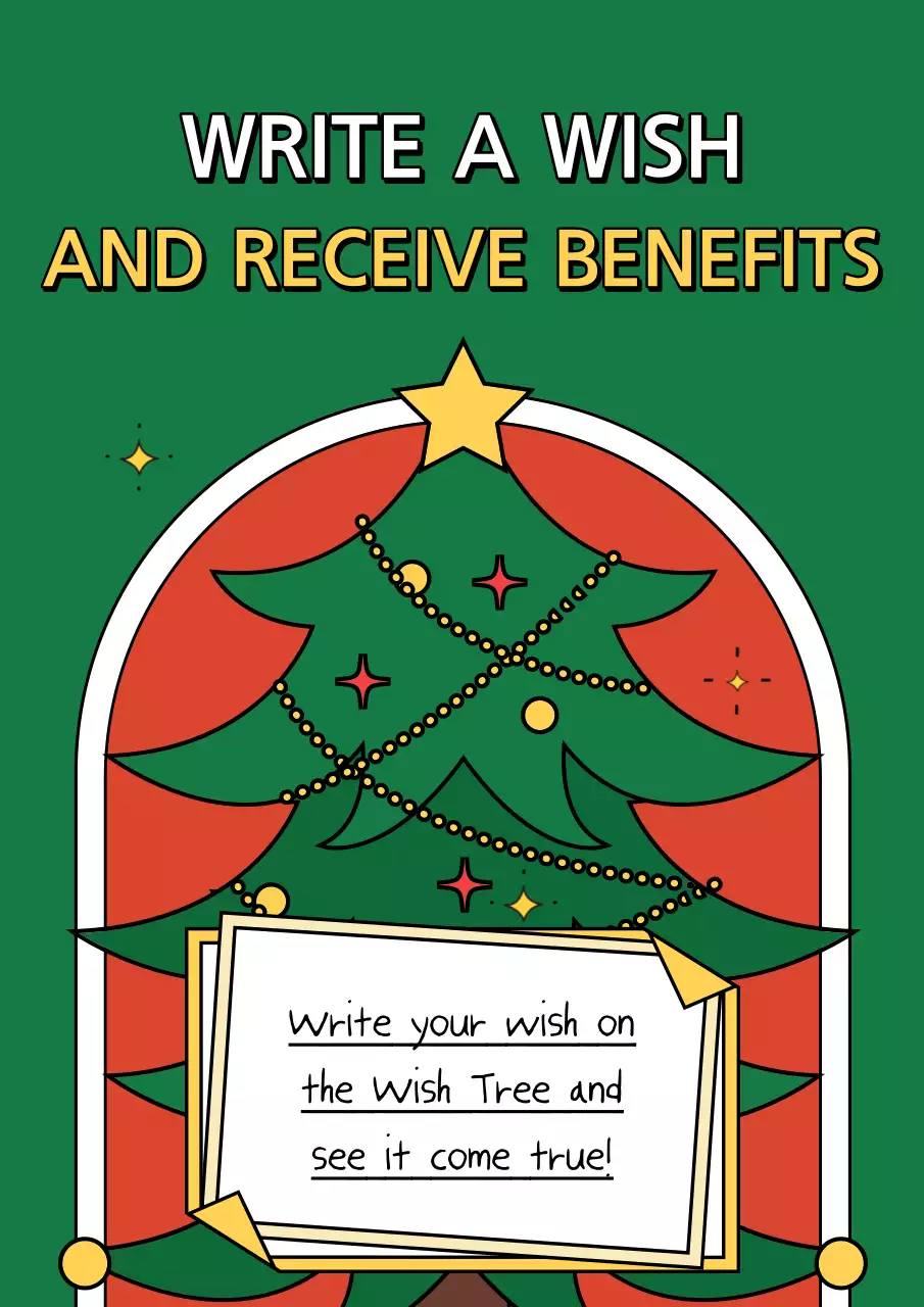 그린 전통 크리스마스 홍보 포스터