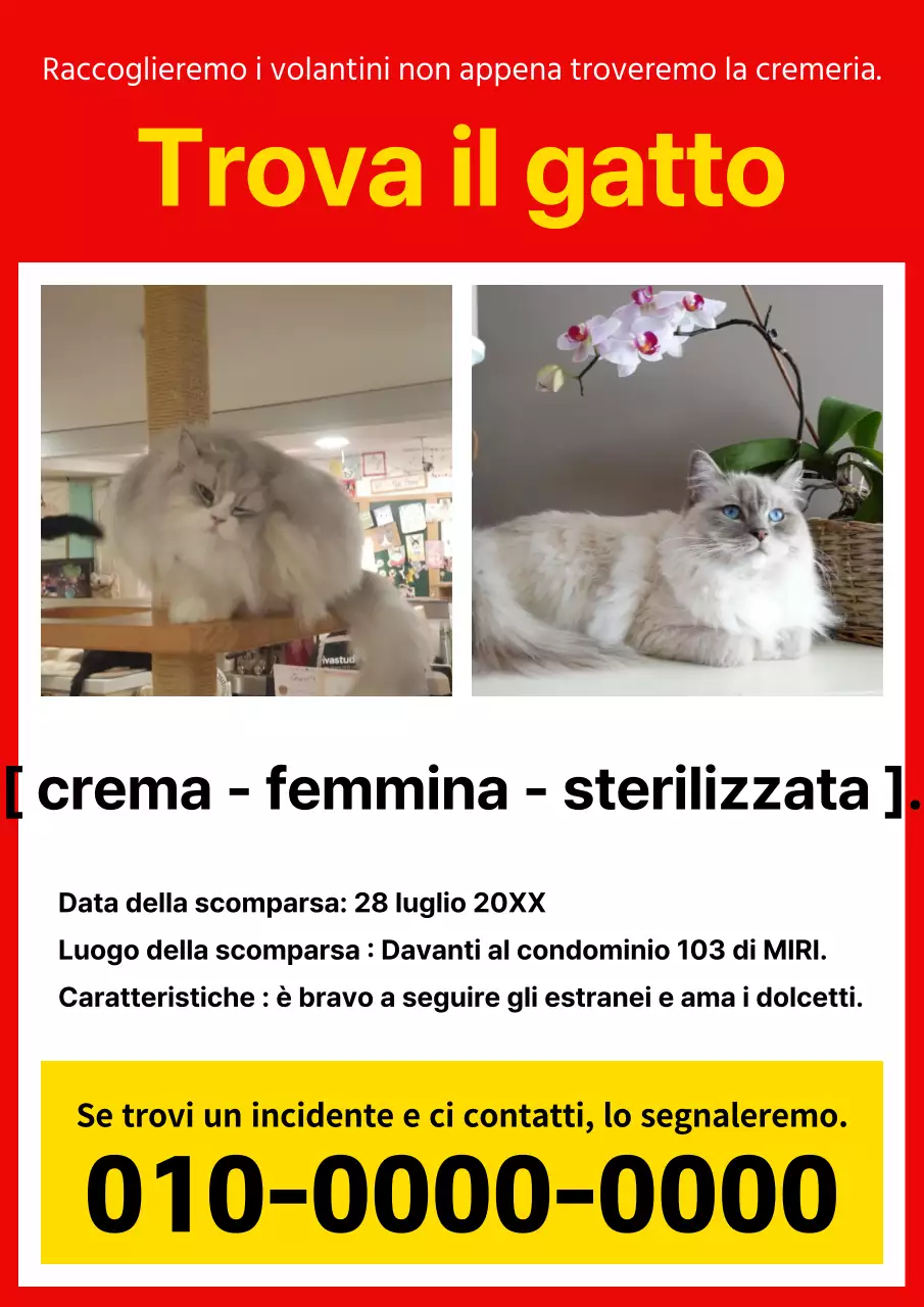 Paletti di base rossi e gialli per animali scomparsi