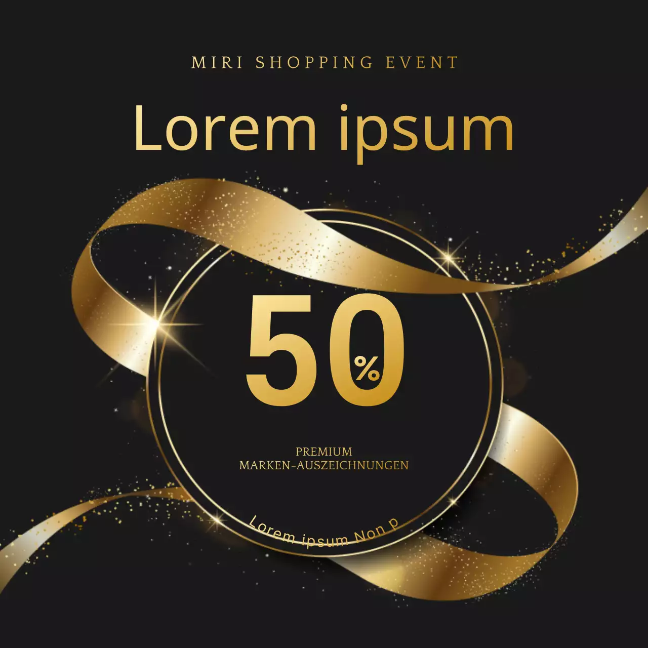 Werben Sie für eine luxuriöse Preisverleihung zum Jahresende in Gold und Schwarz