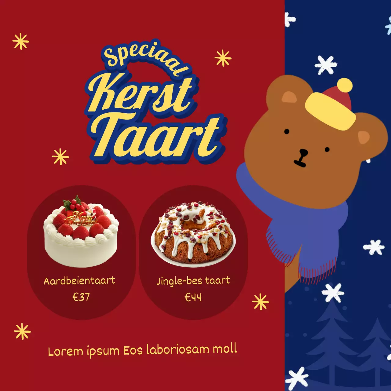 Pop-art advertenties voor winterse loyaliteit en kortingen in blauw en geel