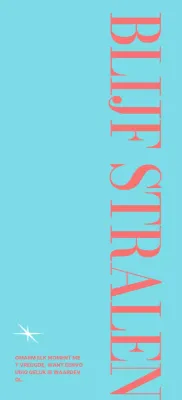 Typografie in blauw en koraal