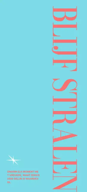 Typografie in blauw en koraal