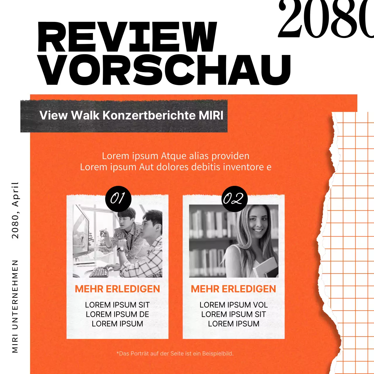 Förderung von orangefarbenen und blauen Wanderkonzerten