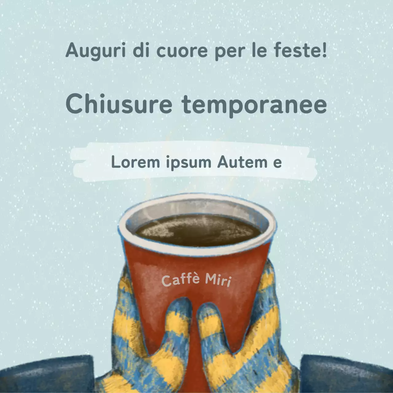 Un grazioso avviso invernale in azzurro