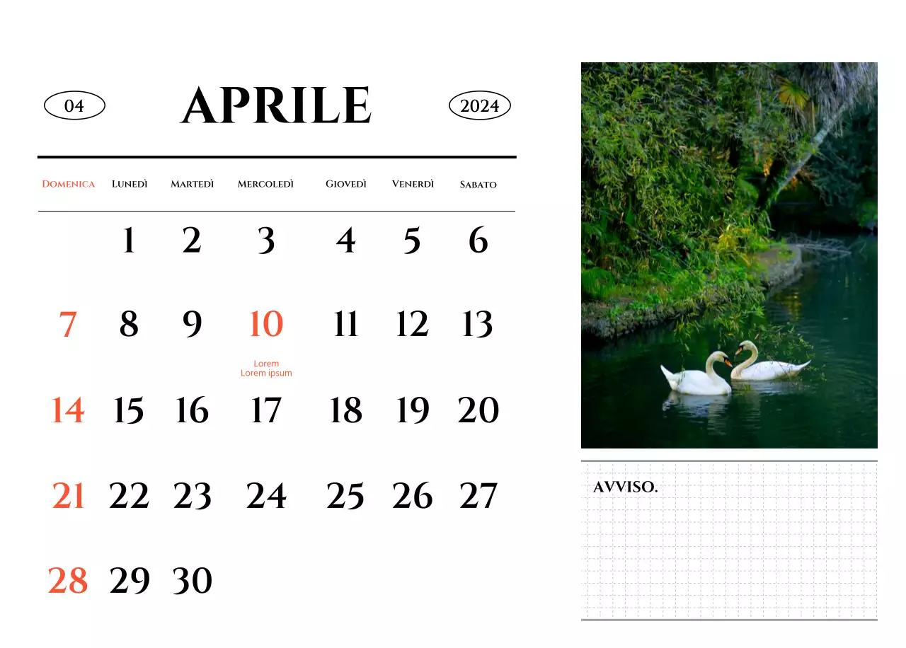 Un calendario dallo stile semplice con un concetto di fotografia di viaggio emozionale