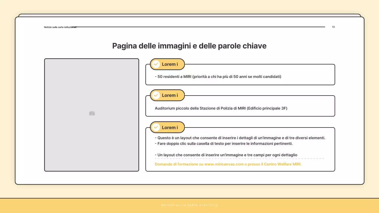 Un bollettino di base giallo e bianco dell'ufficio di assistenza sociale