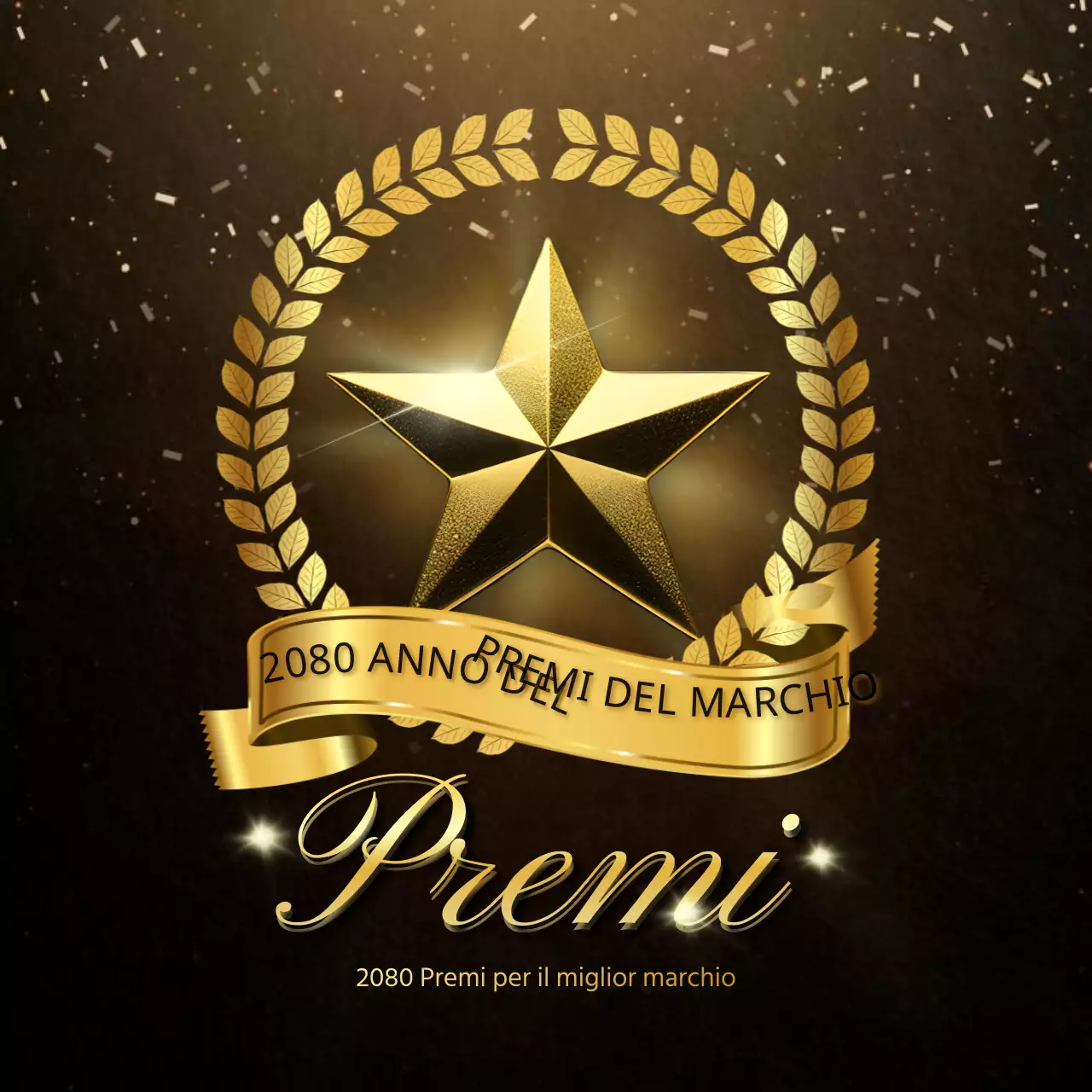 Pubblicizzare un lussuoso evento di premiazione del marchio di fine anno in marrone e oro