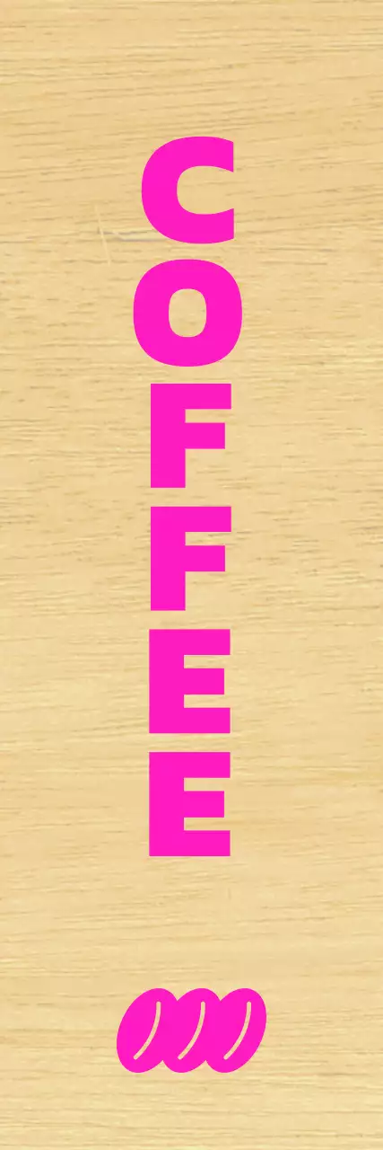 すっきりとした黒の文字にピンクのポイントカラーが入ったカフェ。