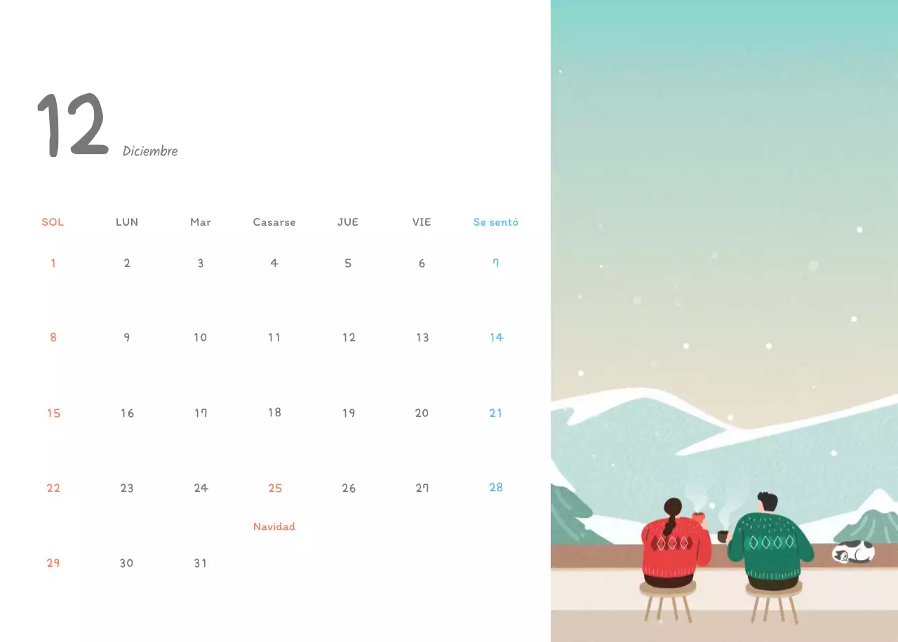 Simpáticos calendarios con adorables ilustraciones