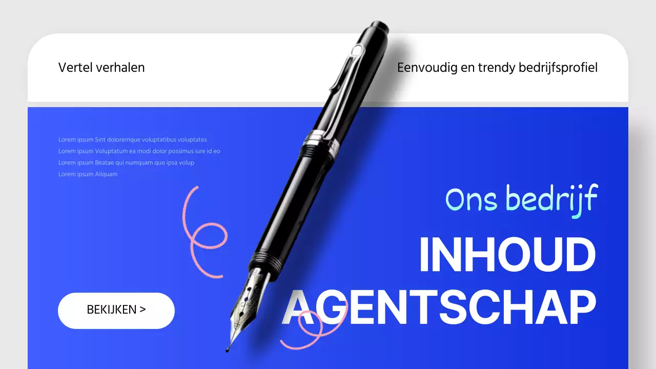 Een moderne sollicitatiebrief voor storytellingbedrijven in blauw en roze