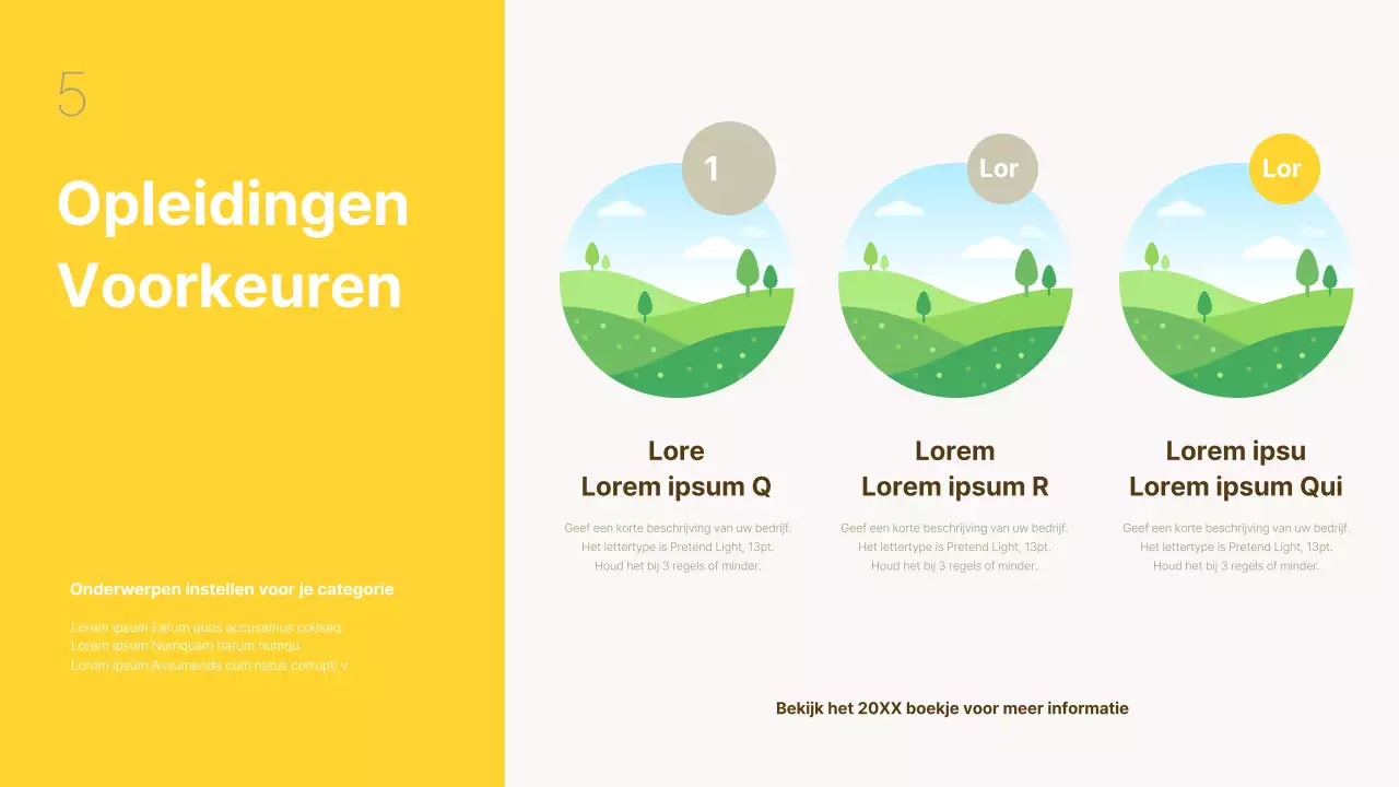 Een eenvoudig eindejaarsrapport in geel en beige