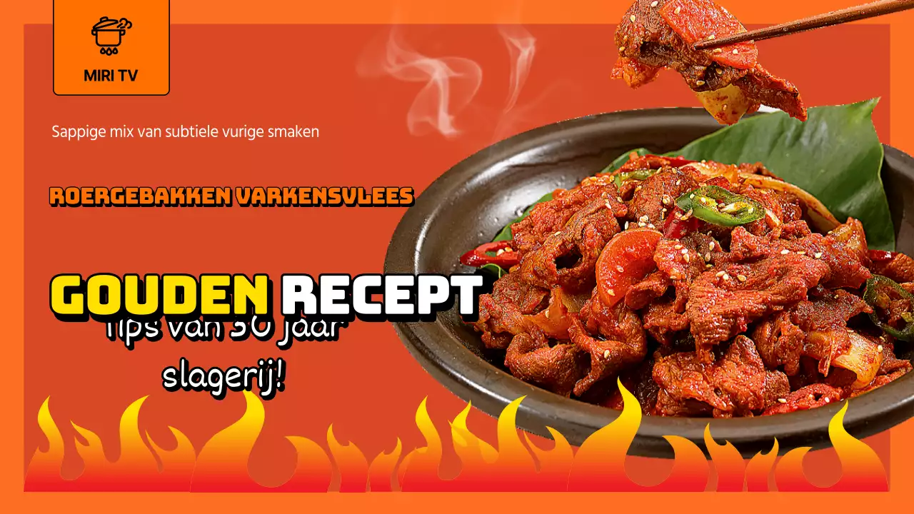 Over dit eenvoudige rode en oranje roerbakrecept