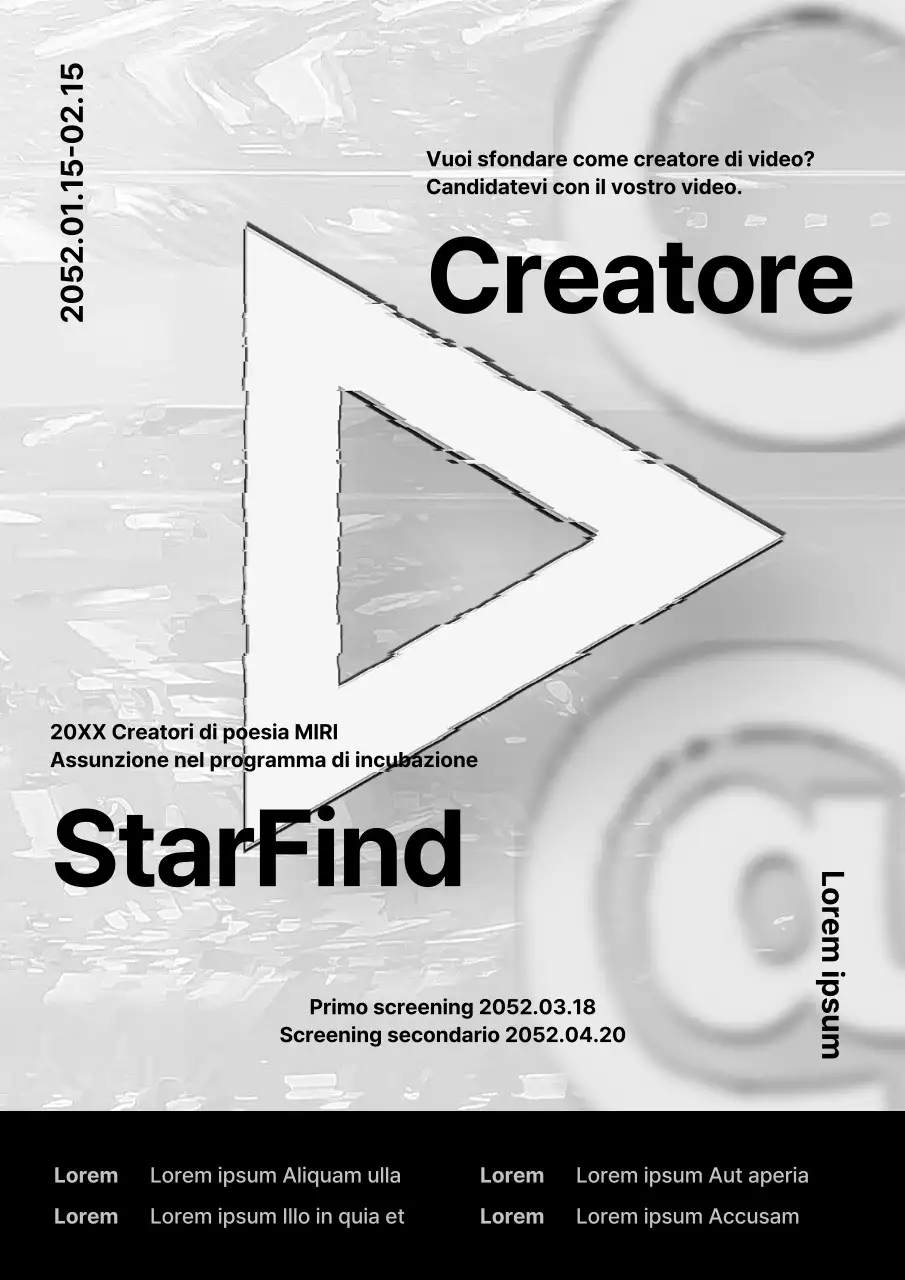 Annuncio del programma di formazione del creatore cibernetico grigio e nero