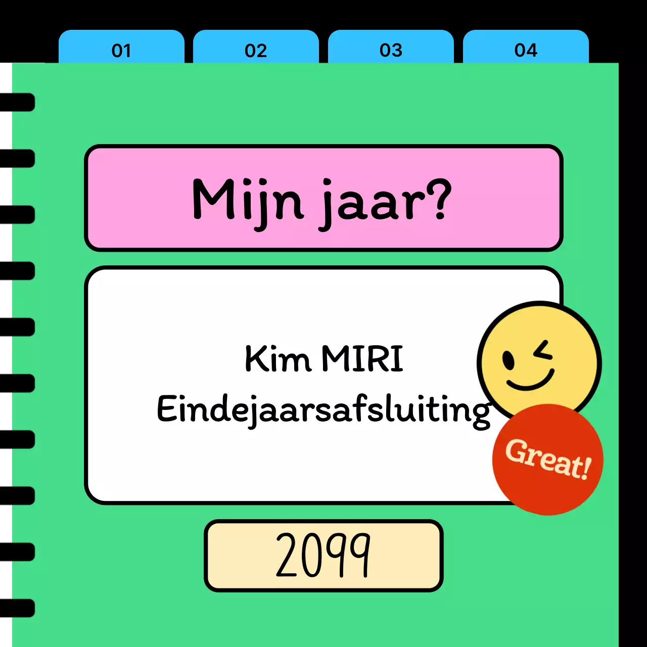 Een kitscherige vraag-en-antwoordpost in Nieuwjaarsdag en lichtblauw