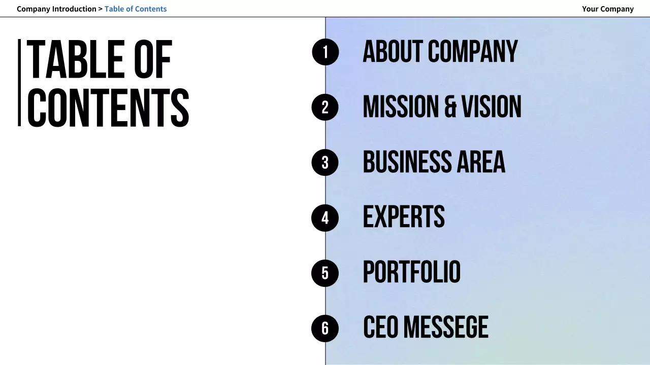 화이트 프로페셔널 회사 소개 문서 프레젠테이션