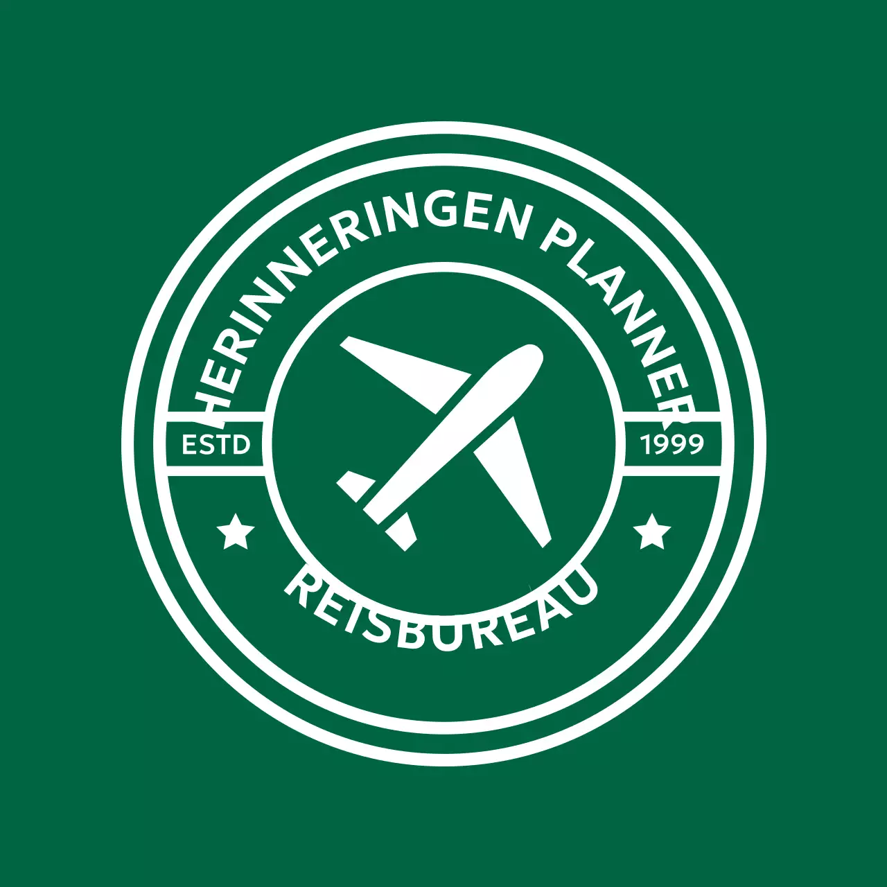 Een strak, stijlvol reisstempellogo