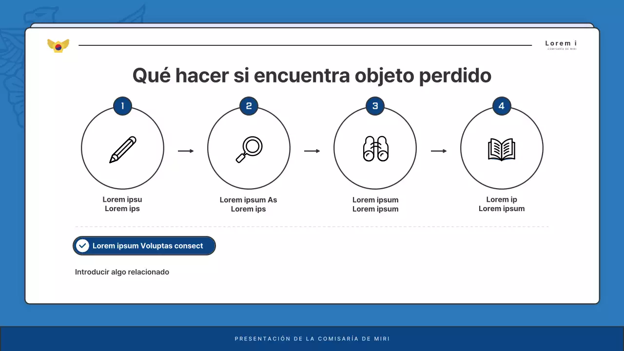 Anuncios por defecto del boletín de la comisaría de policía en azul y azul marino