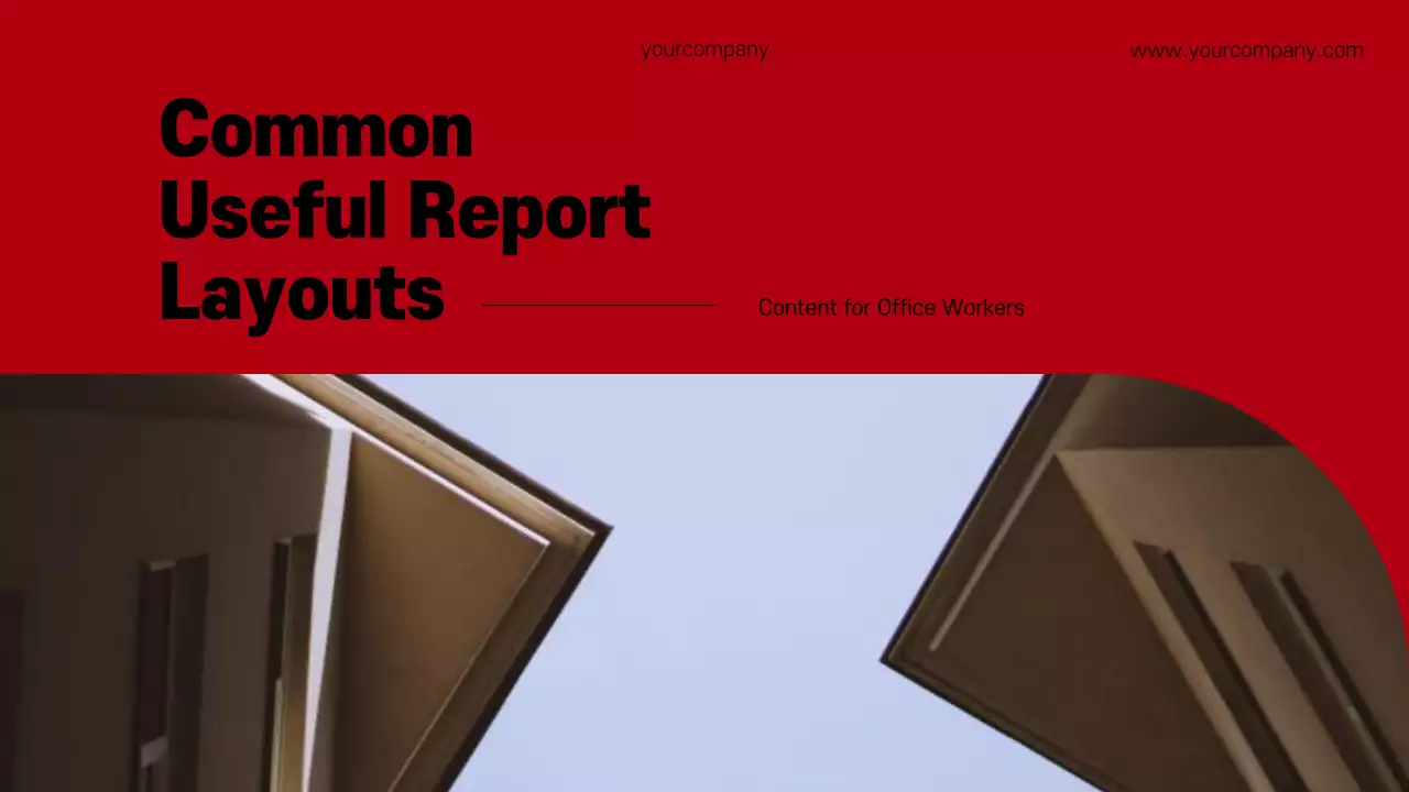 A simple red and gray layout report