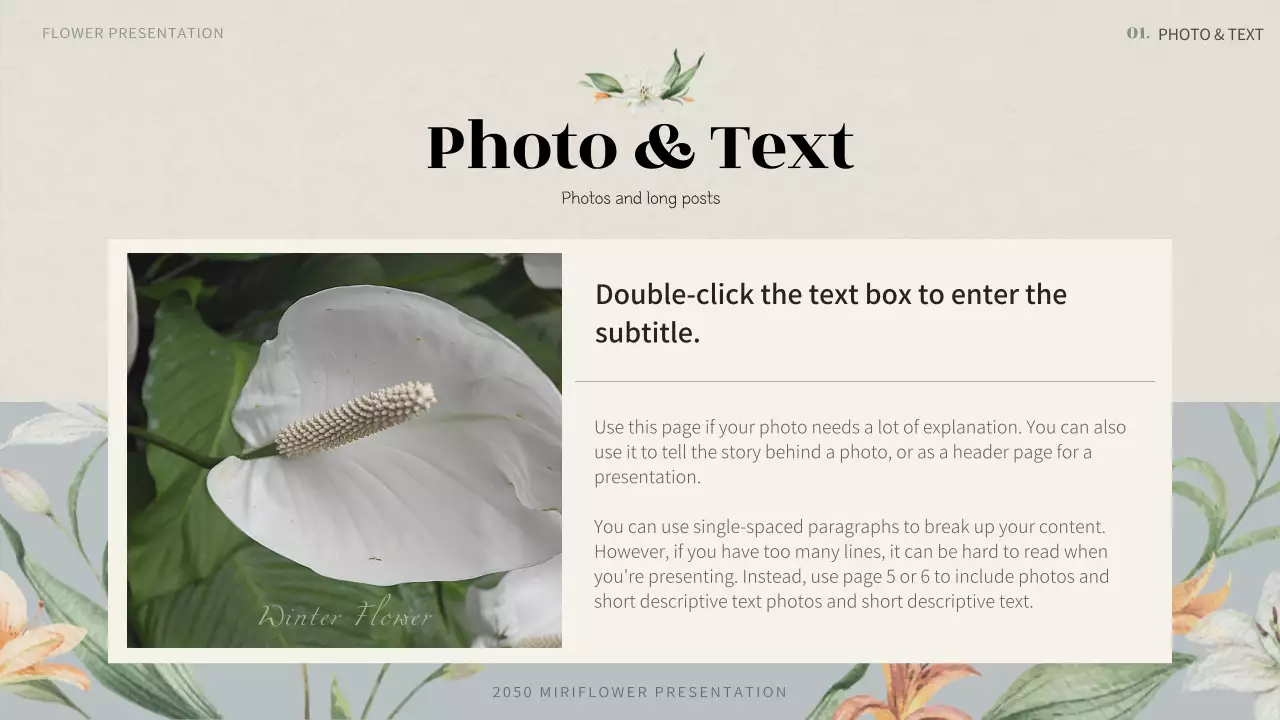 Beige Vintage Flower Presentation