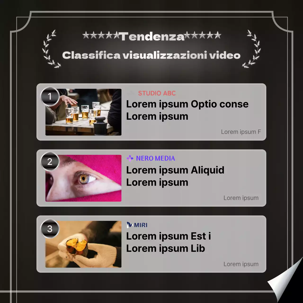 Annuncio di chiusura dal contenuto moderno in nero e argento