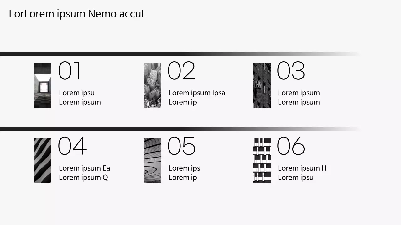 Presentaciones corporativas modernas en blanco y negro