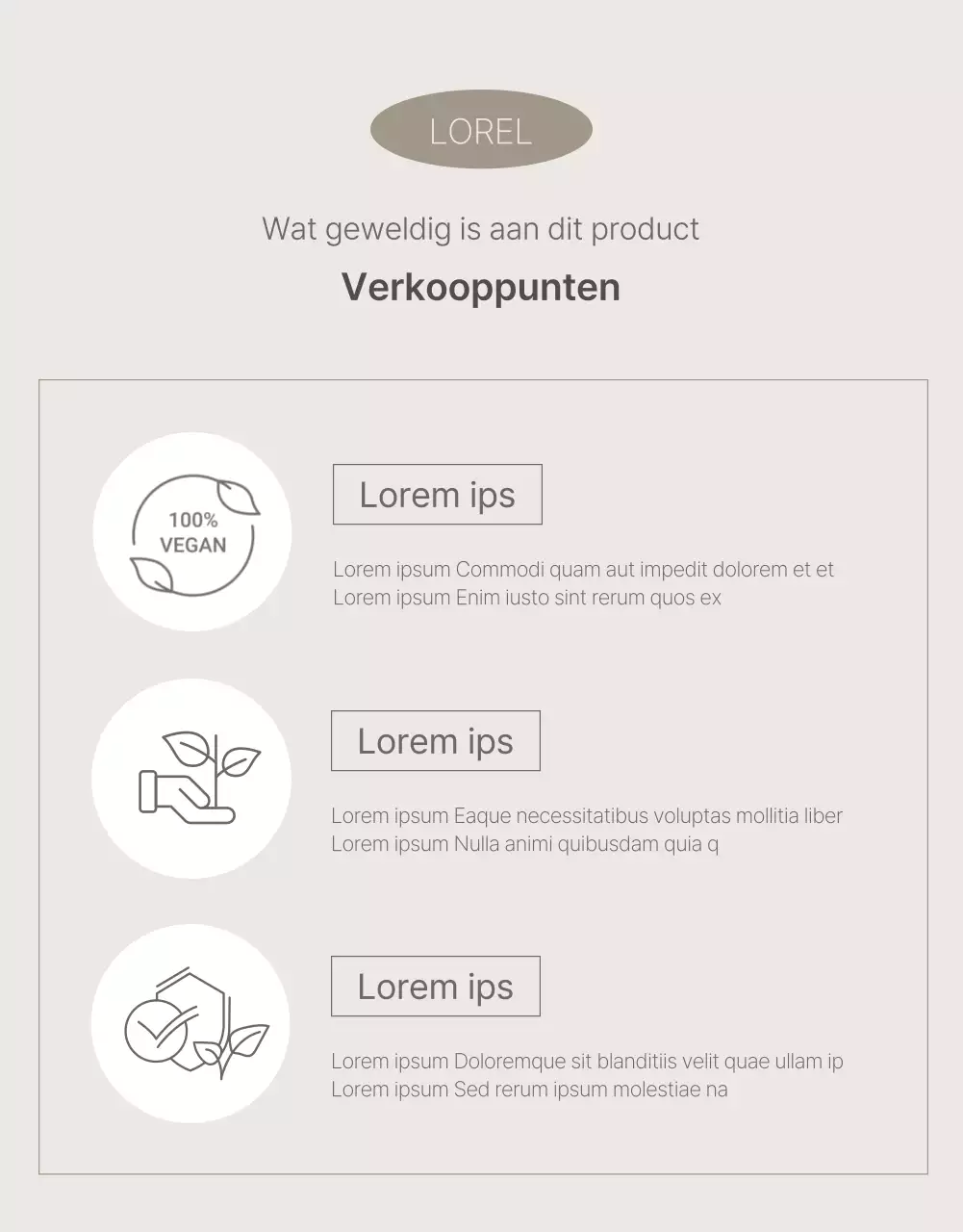 Een eenvoudig product in beige en bruin promoten