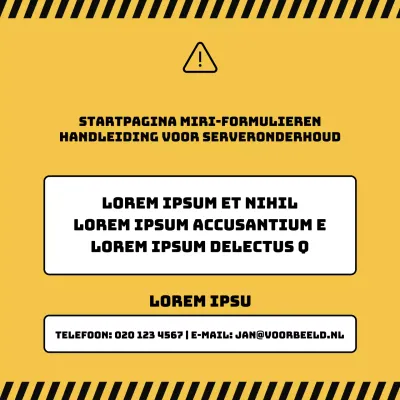 Een minimalistische zwart-gele gids voor storingsaankondigingen