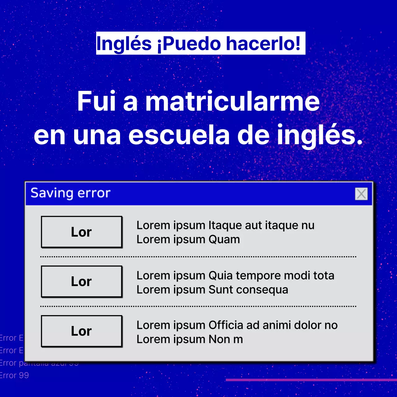 Promocione su escuela de idiomas con un moderno fondo azul marino
