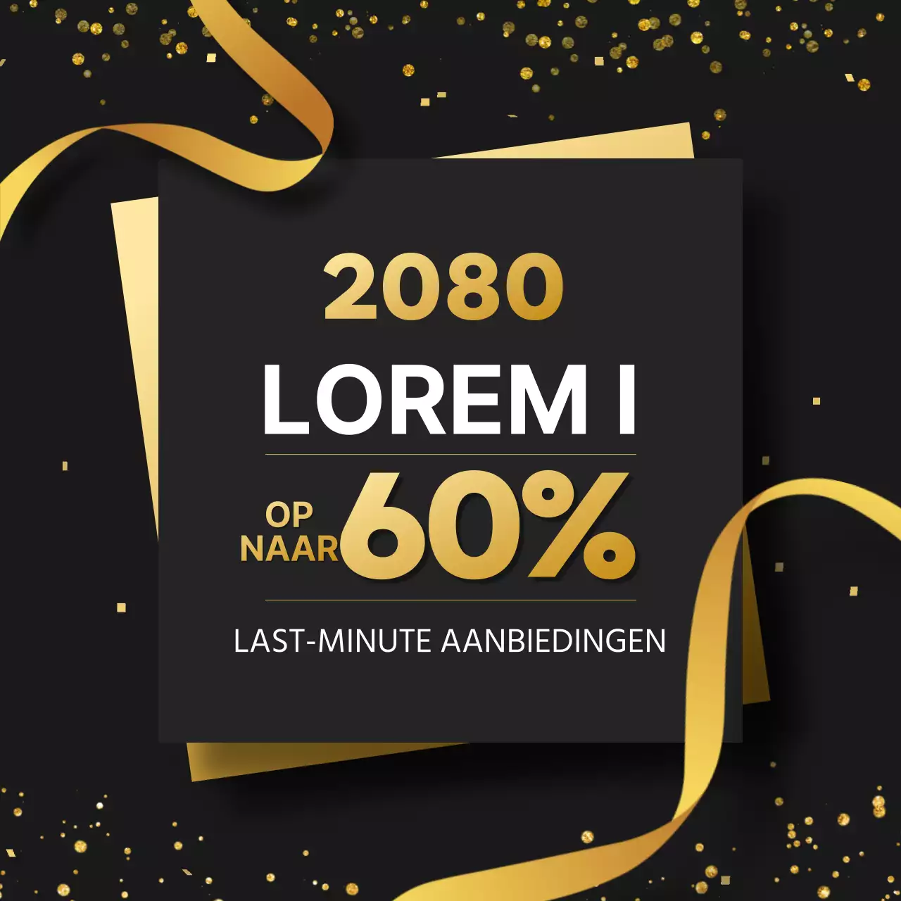 Maak reclame voor een luxe eindejaarsuitreiking in goud en zwart