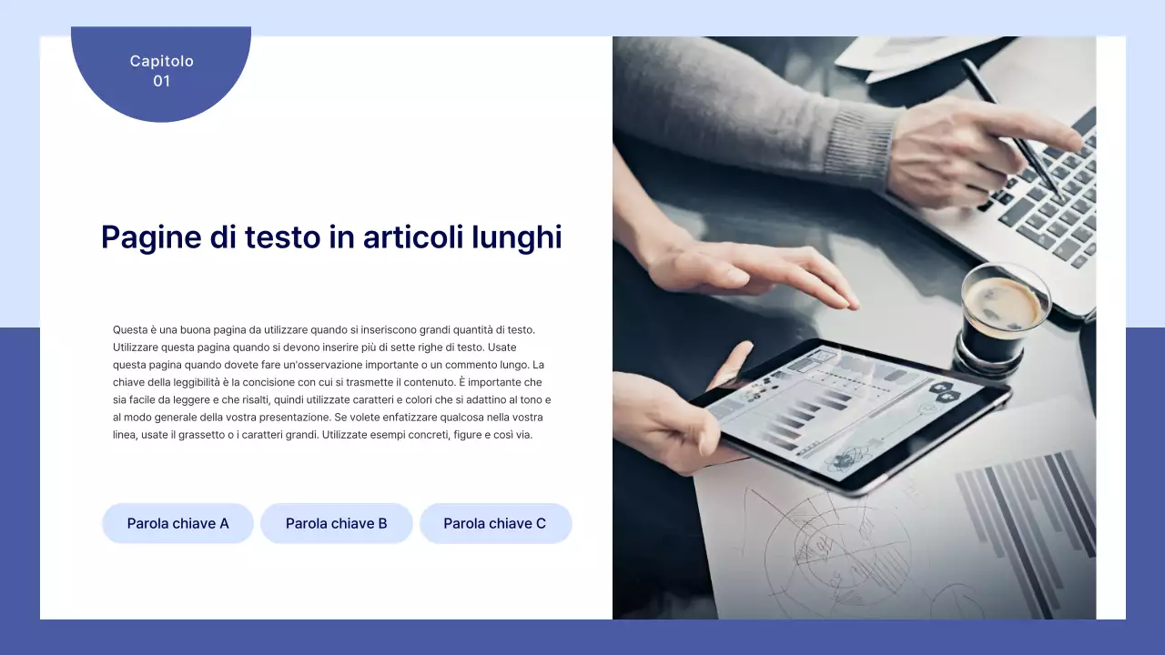 Un semplice business plan in blu