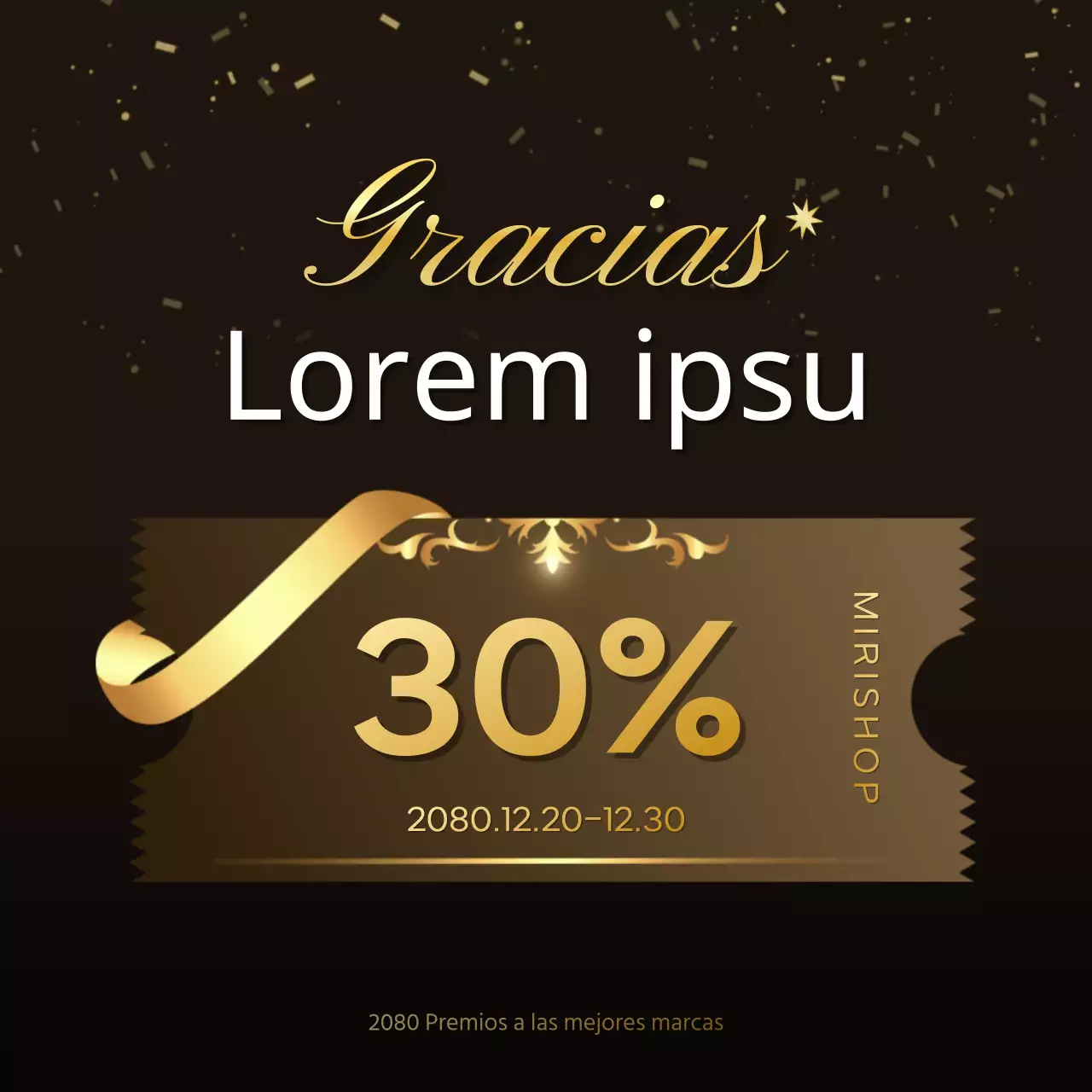 Anuncie un lujoso acto de entrega de premios de marca de fin de año en marrón y dorado