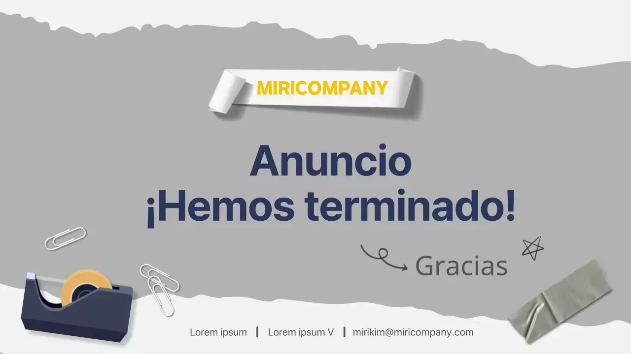 Presentación de una organización empresarial en gris y azul marino