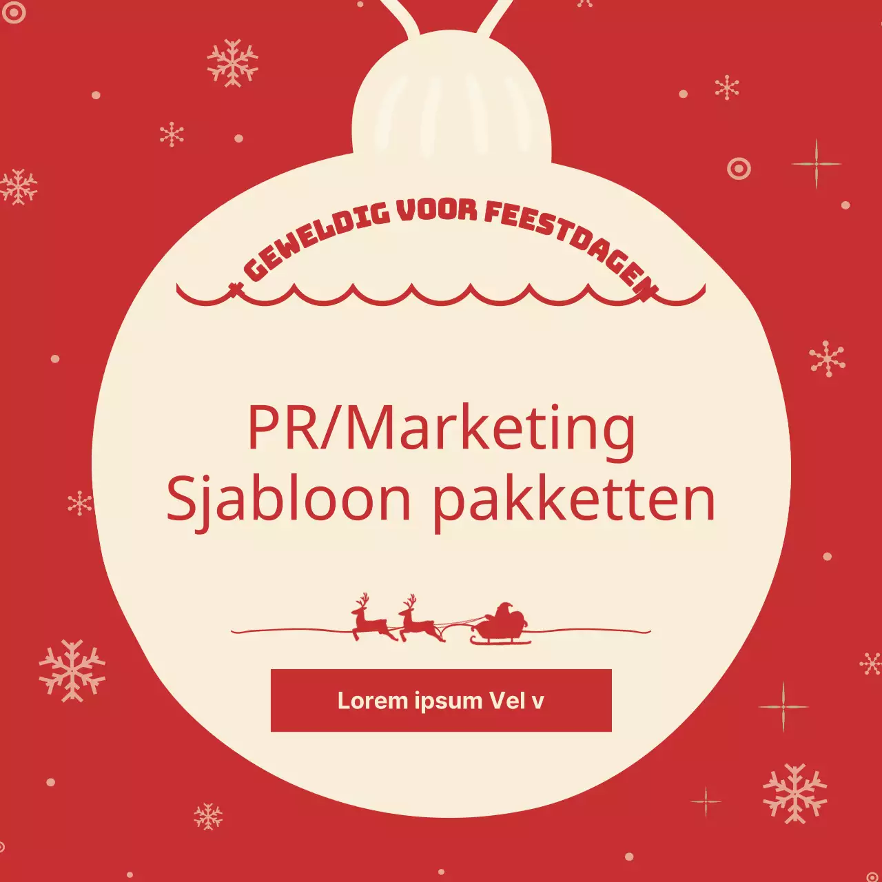 Kerstmarketingadvertenties in rood