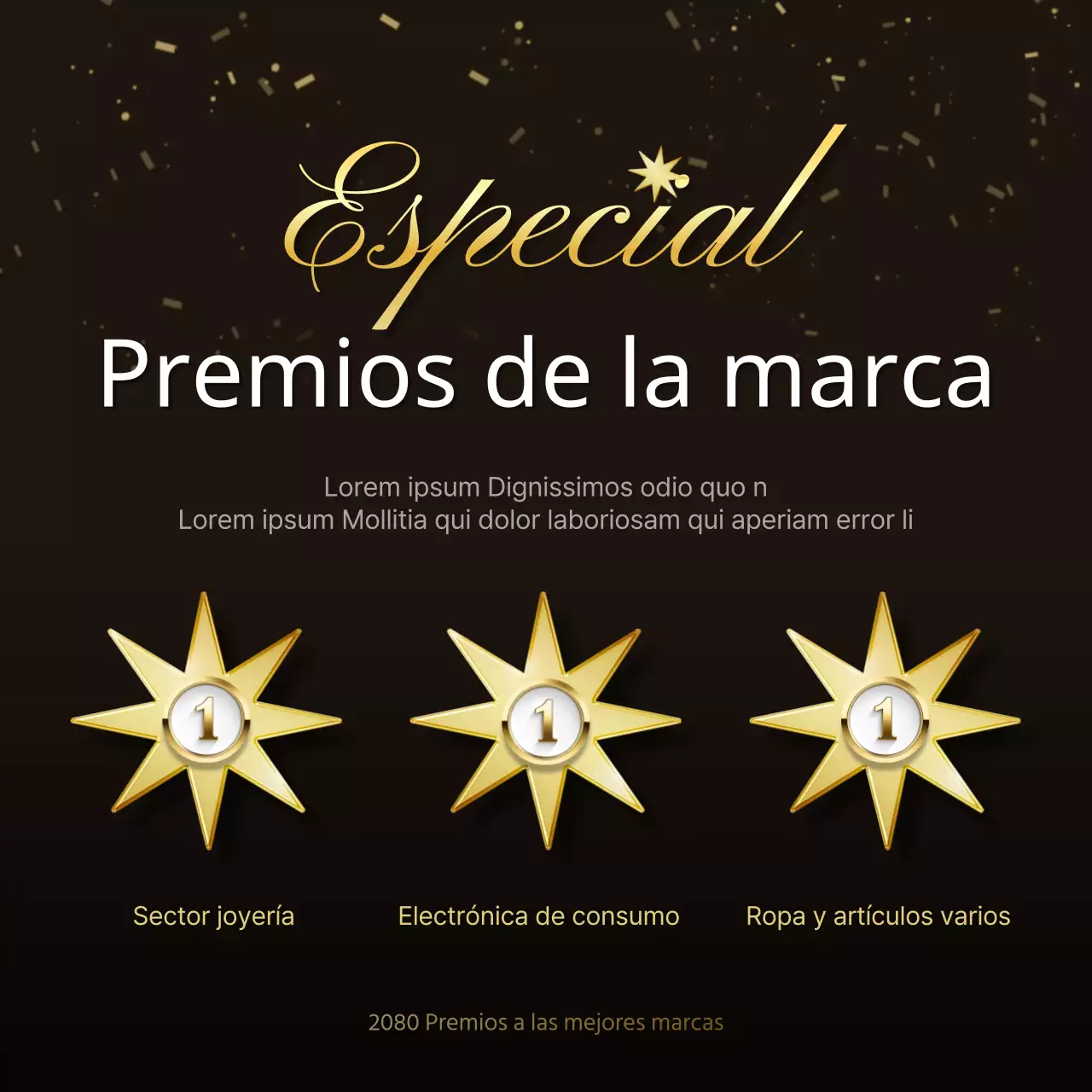 Anuncie un lujoso acto de entrega de premios de marca de fin de año en marrón y dorado