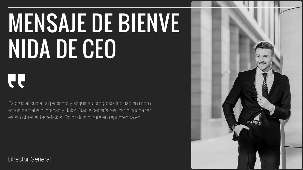 Informe empresarial minimalista en blanco y negro