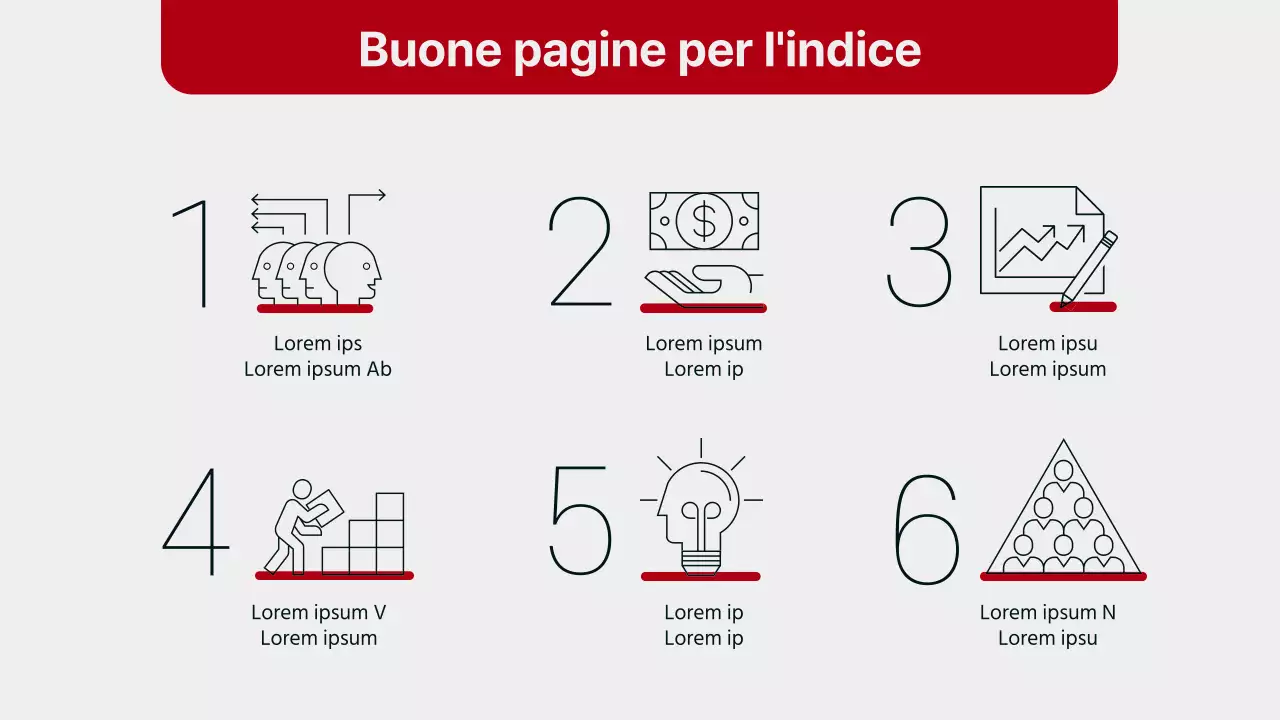 Semplice rapporto di layout rosso e grigio
