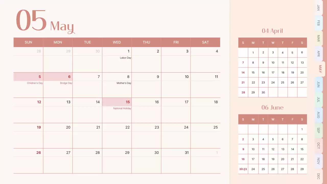 Pink Vintage Calendar Promotion Presentation