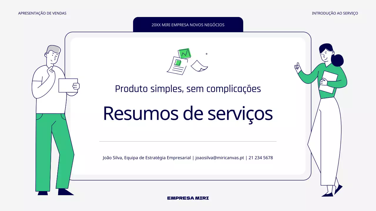 Um novo discurso de serviço simples em verde e cinzento
