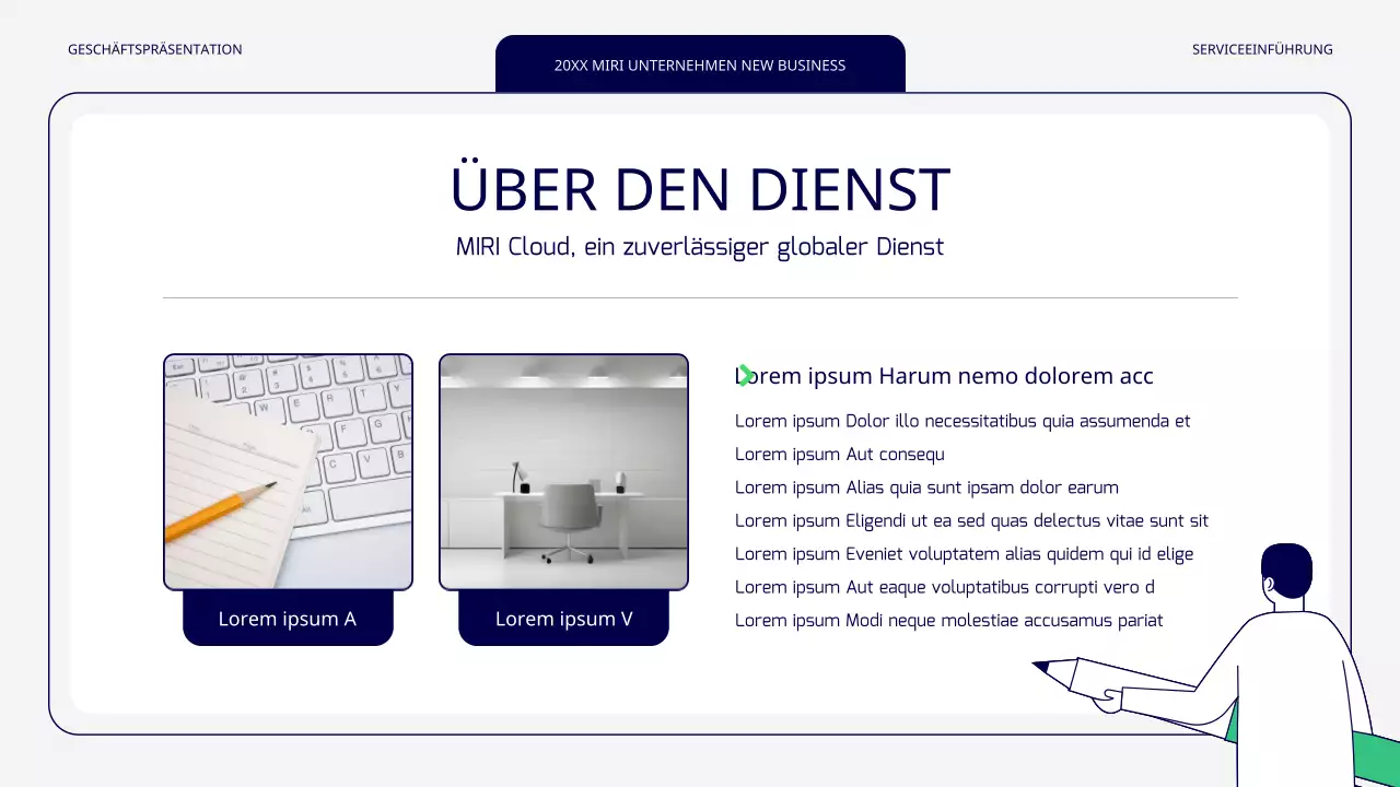 Ein einfaches grünes und graues neues Dienstleistungsangebot