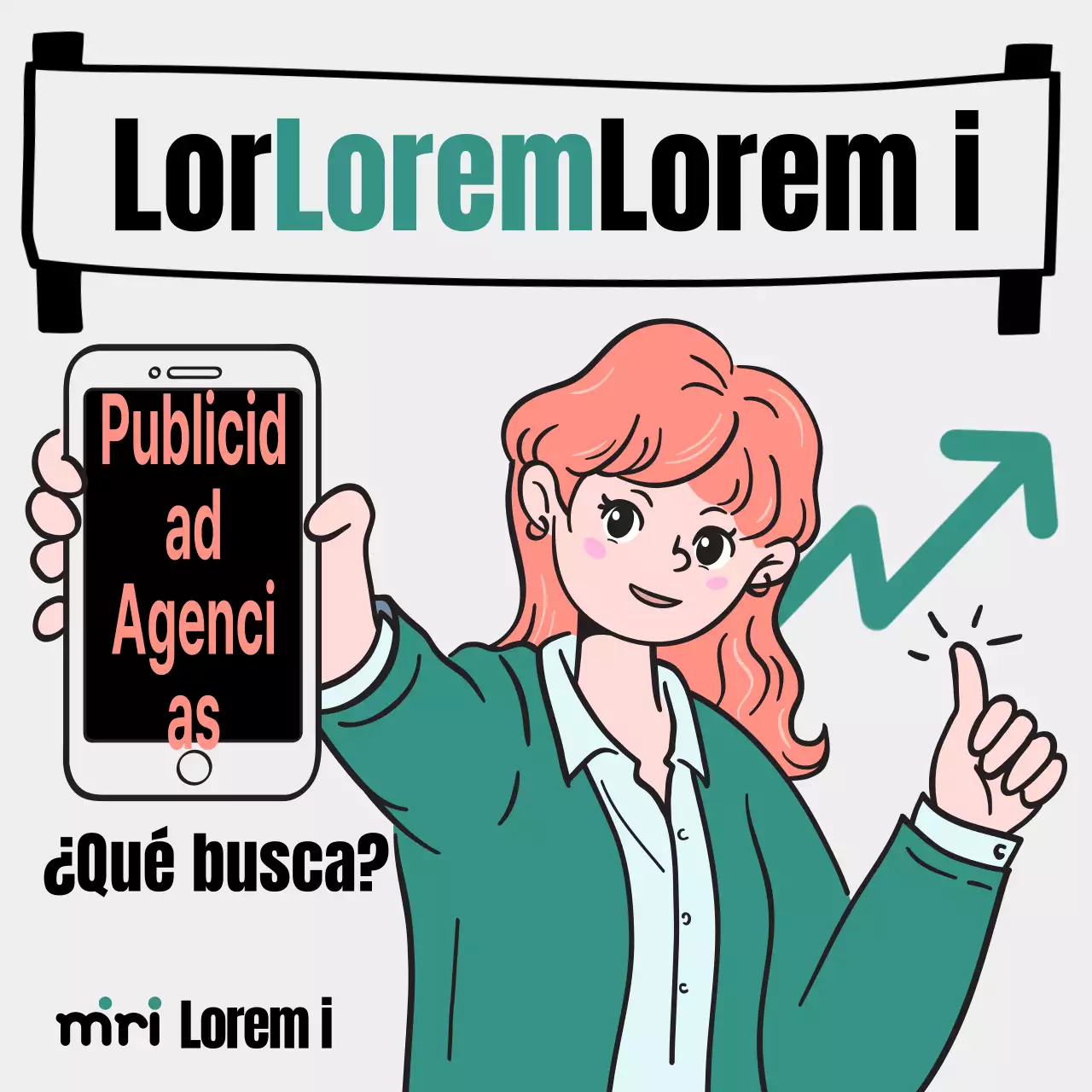 Promoción kitsch verde y naranja de una agencia de publicidad