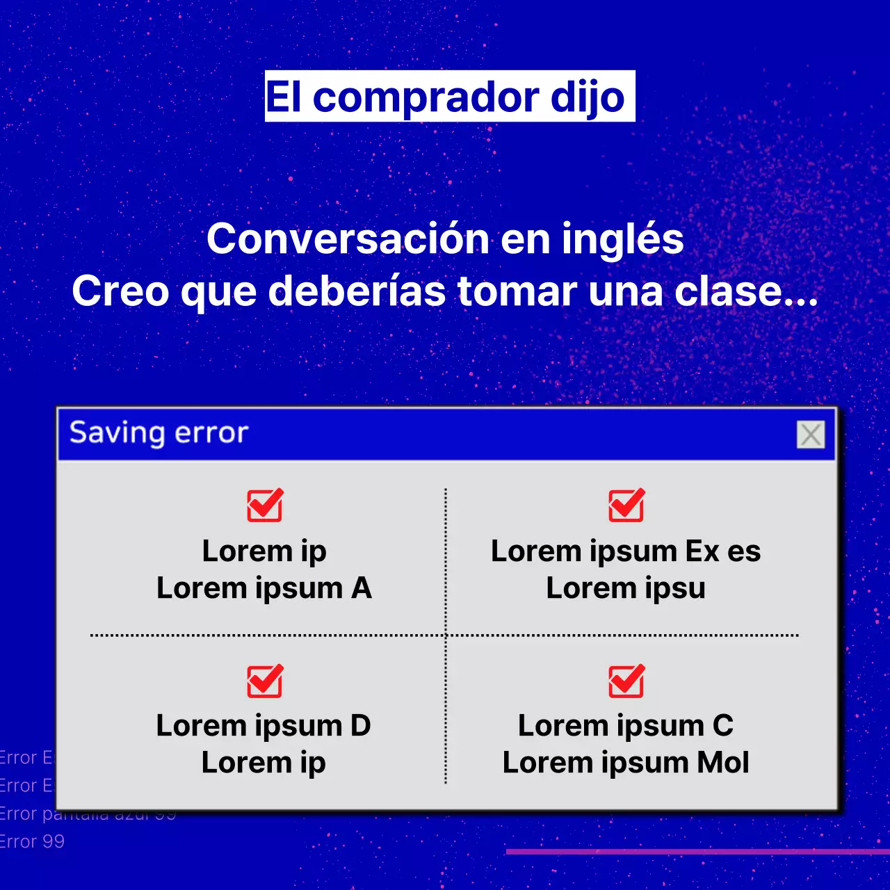 Promocione su escuela de idiomas con un moderno fondo azul marino