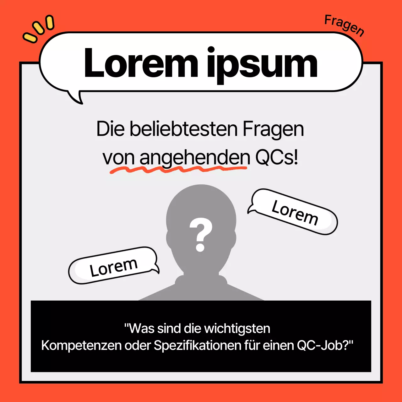 Bewerben Sie Jobangebote mit einfachen orangefarbenen Sprechblasen