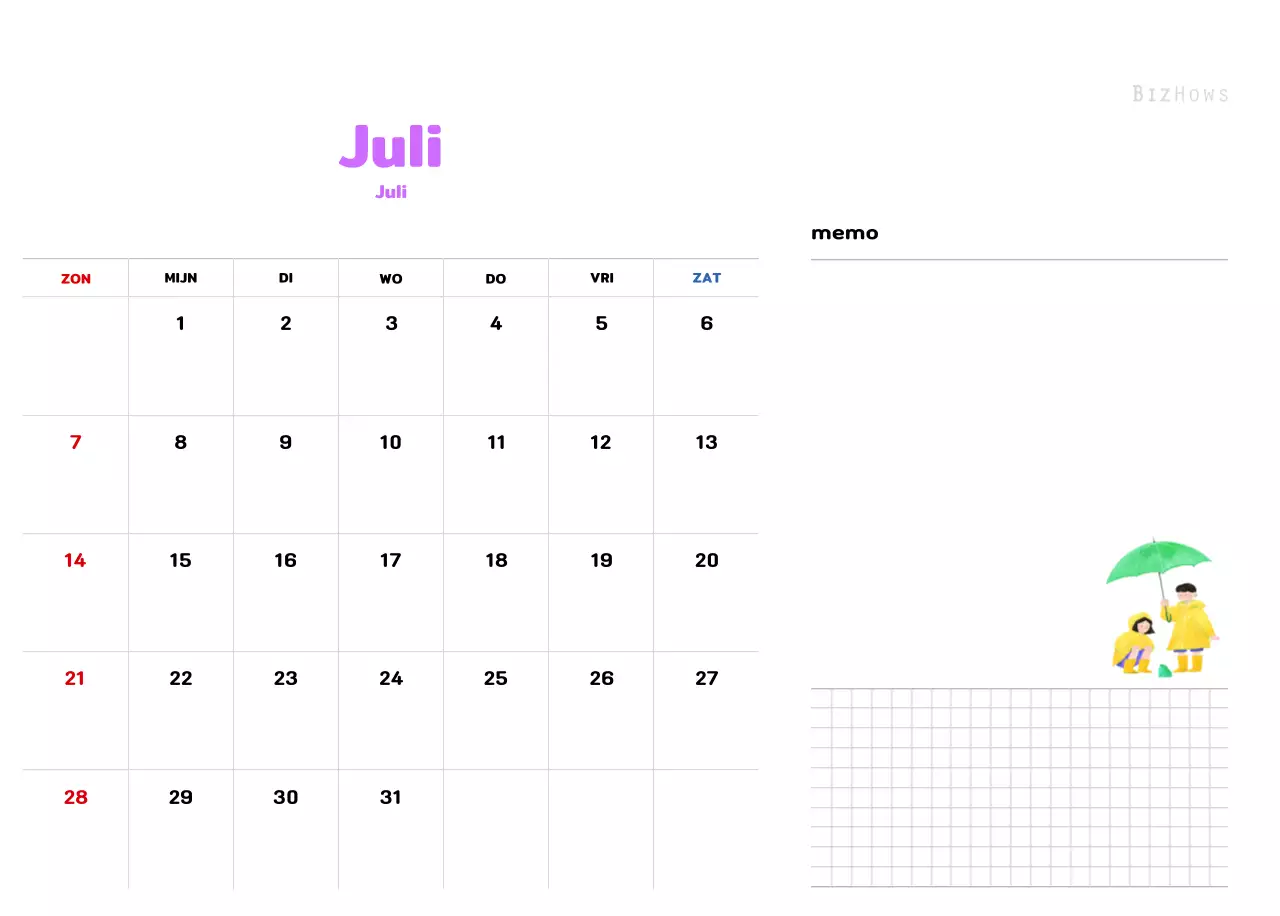 Een warme, geïllustreerde nieuwjaarskalender